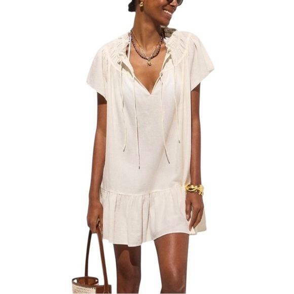 J. Crew Dresses & Skirts - J. Crew Airy Gauze Cotton Babydoll Dress NWT L Natural Ivory